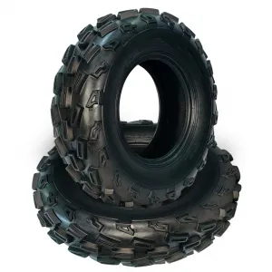 22x7x10 ATV Tires 2 Pack All Terrain Tubeless 6PR for Trail Desert Mud Dirt Street Sand, 22x7-10, Black