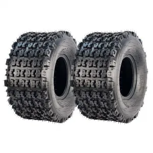 22X11-9 ATV Tires, Sport UTV Tires, 6 PR Tubeless, Off-Road Adventures, 22 Inch, Black (Set of 2)