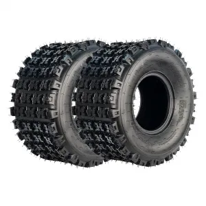 20x11x9 ATV Tires 2 Pack Tubeless All Terrain for Trail Desert Mud Dirt Street Sand 6PR Black