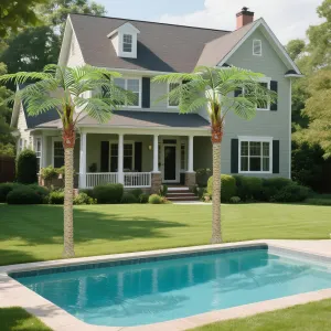 2 PCS 8ft Artificial Palm Trees in UV Resistant Design with Realistic PE Leaves for Indoor Outdoor