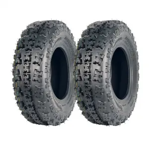 22X7-10 ATV Tires 6 PR Tubeless Sport Front UTV Tires for Off-Road Adventures 22x7x10 Size Black Set of 2