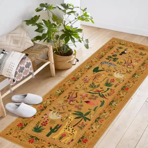 2x6 Washable Kitchen Runner Rug With Non Slip Backing For Hallway Bedroom Kitchen Yellow