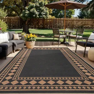 Black Coffee Modern Area Rug Washable Non Shedding 9x12 Bedroom Living Room Floorcover