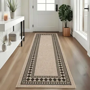 Indoor Room Decor Washable Low Pile Non Slip Foldable Runner Rug for Living Room 2x6 ft