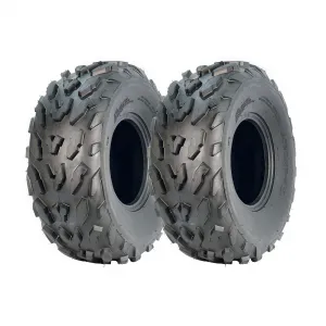 ATV UTV Tires 23X7x10 Sport 4 Ply Tubeless Set of 2 Off-Road Durable Black