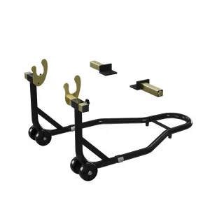 Motorcycle Stand Lift - 450 lbs Capacity Adjustable Front and Rear Wheel Lift for Maintenance and Repairs, Black