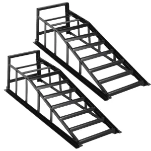 2Packs 5Ton Steel Car Ramps Heavy Duty Drive Up Car Lift Ramp for Home Garage Vehicle Repair 8.7IN Black