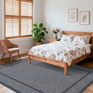 Indoor Area Rug Weather Resistant Easy to Clean Non Slip Stain Resistant Floor Mat for Dining Room Bedroom 5x7Ft Grey