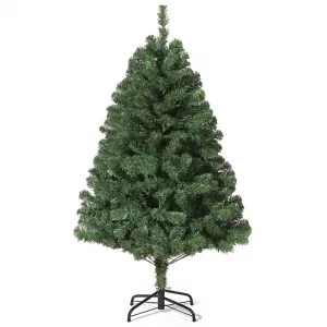 6ft Artificial Christmas Tree, Lifelike Spruce Holiday Tree, Hinged Branch Design, Foldable Metal Stand, Perfect for Home, Office, and Party Decor, Easy to Assemble