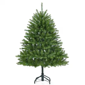 6ft Pre-Lit Artificial Christmas Tree, PVC Mixed Branches, Easy Assembly, Fake Christmas Tree for Home & Office Decor