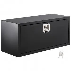 24x14x16 Inch Underbody Truck Box Black Steel Lockable Waterproof Heavy Duty Toolbox for Secure Tool Storage Under Truck Bed, Black