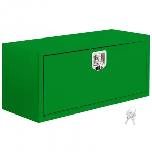 24x14x16 Inch Underbody Truck Box Black Steel Lockable Waterproof Heavy Duty Toolbox for Tool Storage, Green