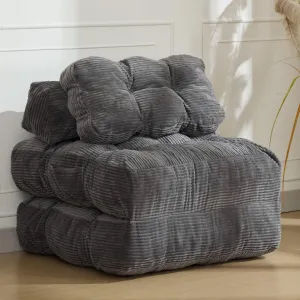 3-in-1 Convertible Folding Sofa Bed Chair with Pillow & Back Support, Foldable Floor Mattress Futon, Comfy Portable Sleeper Floor Sofa Lounge for Living Room, Bedroom - Single, Gray