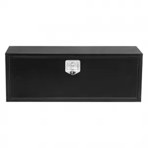 36'' Underbody Truck Box Steel Storage Tool Box with Lock for Pickup Truck Bed RV Trailer, Heavy Duty Waterproof Black, 36x18x18