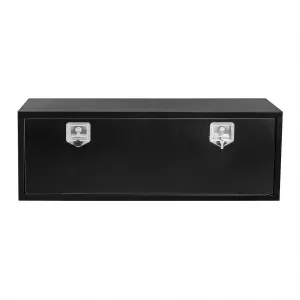 48 Inch Underbody Truck Box - Steel Storage Tool Box with Lock and Keys, Heavy-Duty Waterproof Tool Chest Organizer for Pickup, Truck Bed, RV, and Trailer, Black