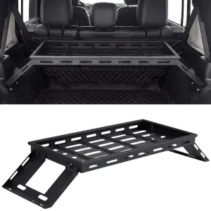 Rear Trunk Cargo Storage Rack For 2007-2025 Wrangler JK JKU & JL JLU Unlimited 4 DR, Heavy-Duty Carbon Steel, Black, 350LBS Capacity, Easy Installation