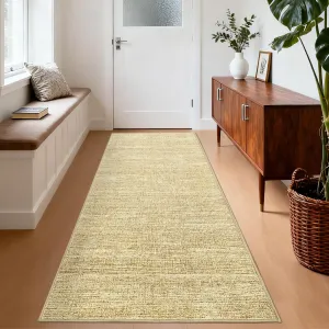 Washable Runner Rug 2x6 Modern Solid Color Kitchen Runner Mat Minimalist Plain Long Runner Rug for Entryway Bedroom Bedside Non Slip Low Pile Boho Accent Solid Runner Rugs for Nursery, Tan 2'x6'