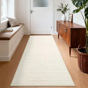 Washable Runner Rug 2x6 Ivory Non Slip Low Pile Kitchen Entryway Bedroom Rug