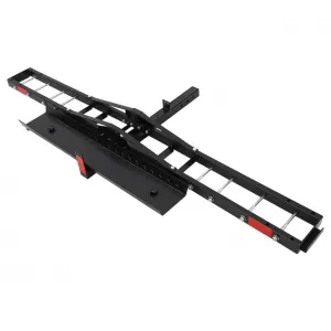 600lbs Motorcycle Tow Hitch Dirt Bike Transport Rack for Motorcycles Bicycles and Scooters Iron Build with 4 Straps Secure Hauler Hitch Mount Rack with Ramp, Black