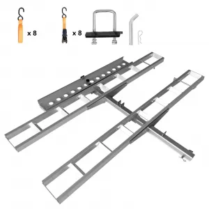 Motorcycle Carrier 600Lbs Ultra-Duty Hitch Rack with Arched Non-Slip Ramp, 2" Hitch Compatible, Anti-Wobble System for Dirt Bike Transport, Black