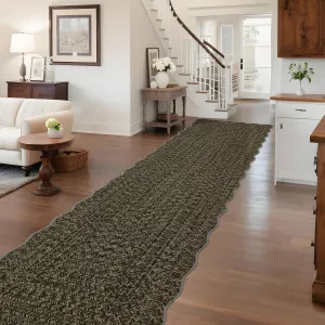 Imitation Braided Collection-Print Hallway Runners 2x10 Washable Area Rug, Farmhouse Rustic, Non Slip, Soft Low Pile, Indoor Carpet Runner, Entryways, Laundry Room