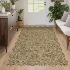 Imitation Braided Collection-Print 3x5 Washable Rugs for Entryway Small Bedroom Rug Non Slip Throw Carpet Farmhouse Soft Low Pile Rustic Accent Rug for Living Room Office Home Decor
