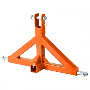 3 Point Hitch Receiver 2" with Towing Hook, 3000 lbs Capacity, Q235 Steel, Corrosion-Resistant Powder Coat, Dual-Pin Design, Category 1 Tractors, Subcompact Tractor Use