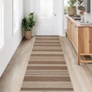 Modern Runner Rugs 2x6 Machine Washable Non-Slip Jute Carpet Runner for Hallway Brown