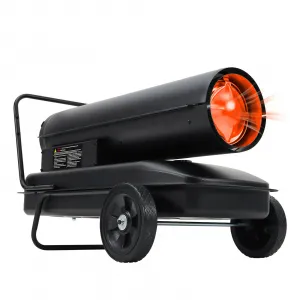 125000 BTU Kerosene Forced Air Heater, 10 Gallon Tank Diesel/Kerosene Space Heater with Adjustable Thermostat, Wheel, Portable for Outside, Jobsite, Garage & Construction Site, 120V/60Hz