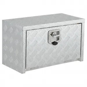 24 Inch Heavy Duty Aluminum Tool Underbody Box Waterproof Truck Storage Organizer Chest for Pick Up Truck Bed RV Trailer 24" X 14" X 16" Silver