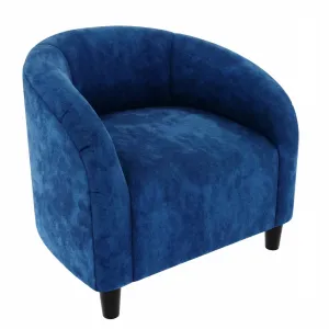 Accent Chair Armchair for Living Room Barrel Club Chair with Soft Padded Seat & Sturdy Legs for Bedroom Waiting Room Reception Chairs, Navy Blue