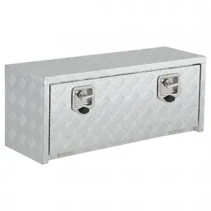 36 Inch Heavy Duty Aluminum Tool Underbody Box, Waterproof Truck Storage Organizer Chest for Pick Up Truck Bed, 36" X 14" X 16", Silver