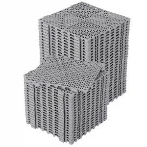 Non-Slip interconnected Floor Tiles for Bathroom – 12"x12" Soft PVC Modular Mat with Cushioning & Water Drain Holes – Quick Dry, Comfortable, Versatile – For Shower, Pool, Garage, Kitchen – 50 interconnected Tiles, Gray