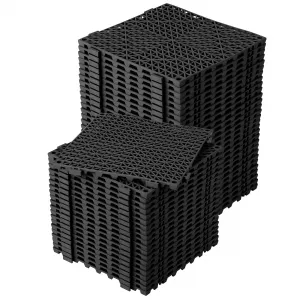 Modular Interlocking Cushion,50 Pack 12" x 12" Splicing Drainage Mats,Soft PVC Interlocking Drainage Garage Floor Tiles,Non-Slip Drainage Holes for Garage, Garden, Kitchen, Deck, Pool, Outdoor