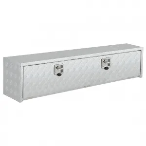 60"X18" Heavy Duty Aluminum Tool Underbody Box, Waterproof Truck Storage Organizer Chest for Pick Up Truck Bed, RV Trailer, Silver