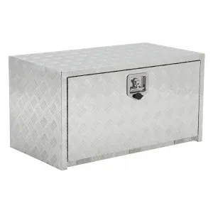 24"X18" Heavy Duty Aluminum Tool Underbody Box Waterproof Truck Storage Organizer Chest for Pick Up Truck Bed RV Trailer, Silver