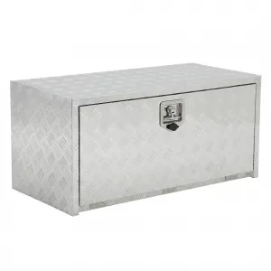 30"X18" Heavy Duty Aluminum Underbody Tool Box, Waterproof Square Storage Chest for Pickup Truck Bed, RV Trailer, Silver