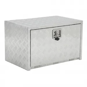 18"X18" Heavy Duty Aluminum Tool Underbody Box, Waterproof Truck Storage Organizer Chest for Pick Up Truck Bed, RV Trailer, Silver