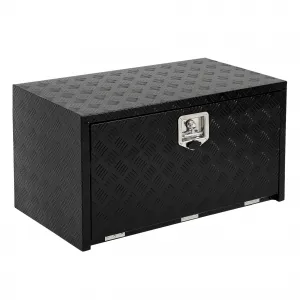 24"X18"Heavy Duty Aluminum Tool Underbody Box, Waterproof Truck Storage Organizer Chest for Pick Up Truck Bed, Black