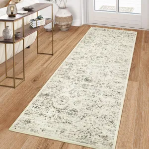Washable Runner Rug 2x6 Vintage Kitchen Runner Rug Non Slip Beige 2'x6'