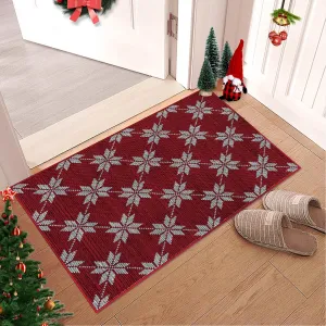 Christmas Area Rug 2x3 Checkered Plaid Machine Washable Non-Slip Rubber Backing Lightweight Foldable Indoor Entryway Kitchen Bathroom