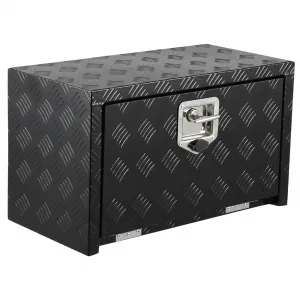 24 Inch Heavy Duty Aluminum Tool Underbody Box Waterproof Truck Storage Organizer Chest for Pick Up Truck Bed Black