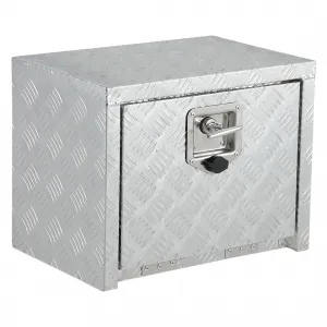 18 Inch Heavy Duty Aluminum Underbody Tool Box, Waterproof Truck Storage Organizer Chest, Silver, for Pickup Truck Bed, RV Trailer