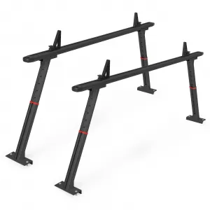 Truck Rack, 35.4-71in Adjustable Width Ladder Rack for Truck, Aluminum 800 Lbs Capacity, Heavy Duty Truck Bed Rack, Stable Drilling Cargo Support System for Kayak, Surfboard, Lumber, Black