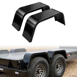 2 Pack Single Axle Trailer Fenders for 14-16 Inch Tires, Heavy Duty 14 Gauge Steel, Rust Resistant, Weldable, Pre-Drilled, for Boat & Utility Trailers