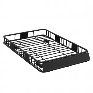 64" X 39"X 6" Universal Roof Rack Carrier Basket,  Heavy Duty 300 Lbs Capacity Powder-Coated Steel Wind Deflector SUV Truck Vehicle