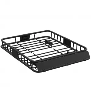 46" X 36"X 5" Universal Roof Rack Basket, Heavy-Duty Steel, 200 lbs Capacity, Rust-Resistant Powder Coating, Adjustable Size for Camping & Travel