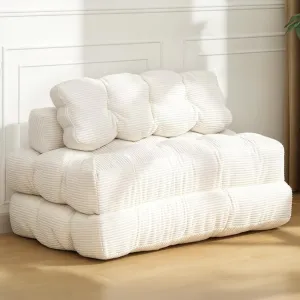 Folding Sofa Bed, 3-in-1 Convertible Sleeper Chair with Pillow, Double Futon Couch Bed with Back Support, Double-Size Compact for Dorms & Small Spaces, Beige