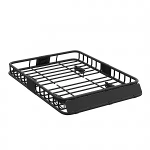 51" X 36"X 5" Universal Roof Rack Carrier Basket, Heavy Duty 300 Lbs Capacity Powder-Coated Steel Wind Deflector SUV Truck Vehicle
