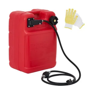 6 Gallon Portable Boat Fuel Gas Tank, 24L Marine Tank with I-Shaped Handle, Connector, Line for Boats, Kayaks & Outboard Engines, Compact Design, Durable HDPE Material, Red